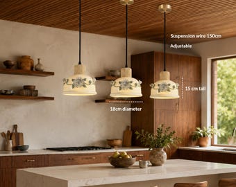 Artisanal Ceramic Pendant Light, Contemporary Hanging Lamp for Modern Home Decor
