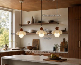 Nordic Flower Resin Pendant Light, Minimalist Hanging Lamp for Bedroom, Kitchen, and Children's Room Decor