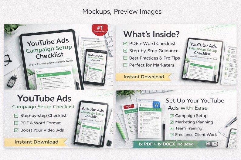 Youtube Ads Campaign Setup Checklist – Digital Marketing Downloadable ...