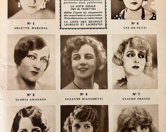 Porträtt av Hollywoodstjärna från 1928 Mary Pickford Norma Shearer Gloria Swanson