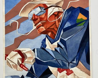 Joseph Binder Skier Gouache Poster Design c. 1930s–40s