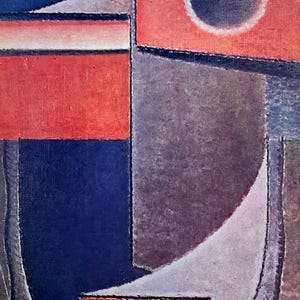 Alexej von Jawlensky Red Light 1930 Vintage 1959 Tipped-In Color Plate, Abstract Modernist Face Print