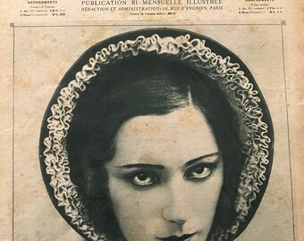 1924 Ciné-Miroir Cover – Raquel Meller Portrait – French Silent Film Magazine – Art Deco Era Cinema Print