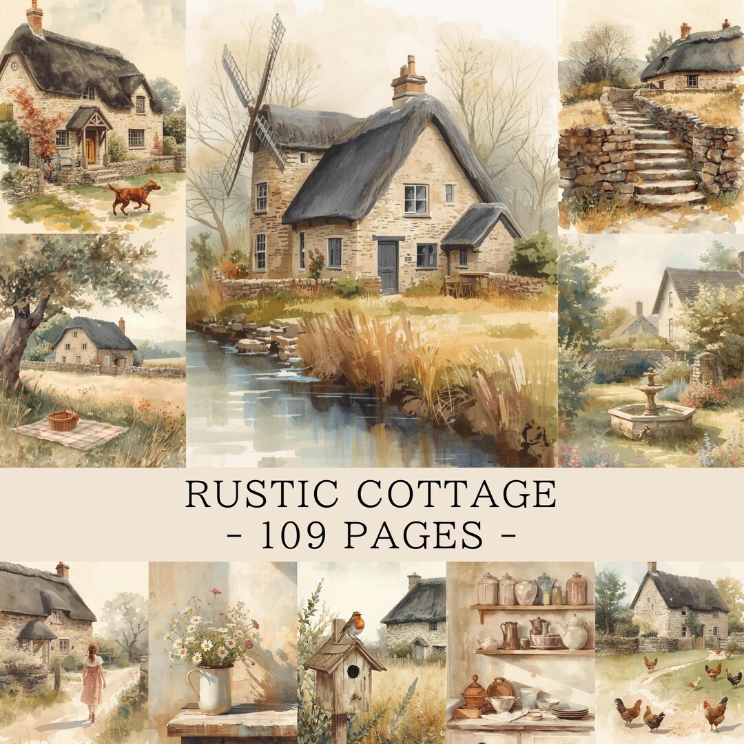 Rustic Cottage Junk Journal Pages | Country Farm Printable Scrapbook ...