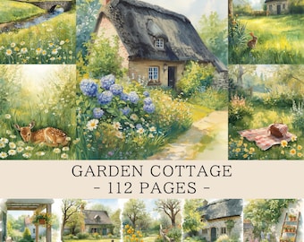 Garden Cottage Junk Journal Pages | Country Meadow Printable Scrapbook Paper | Rustic Flowers Digital Paper