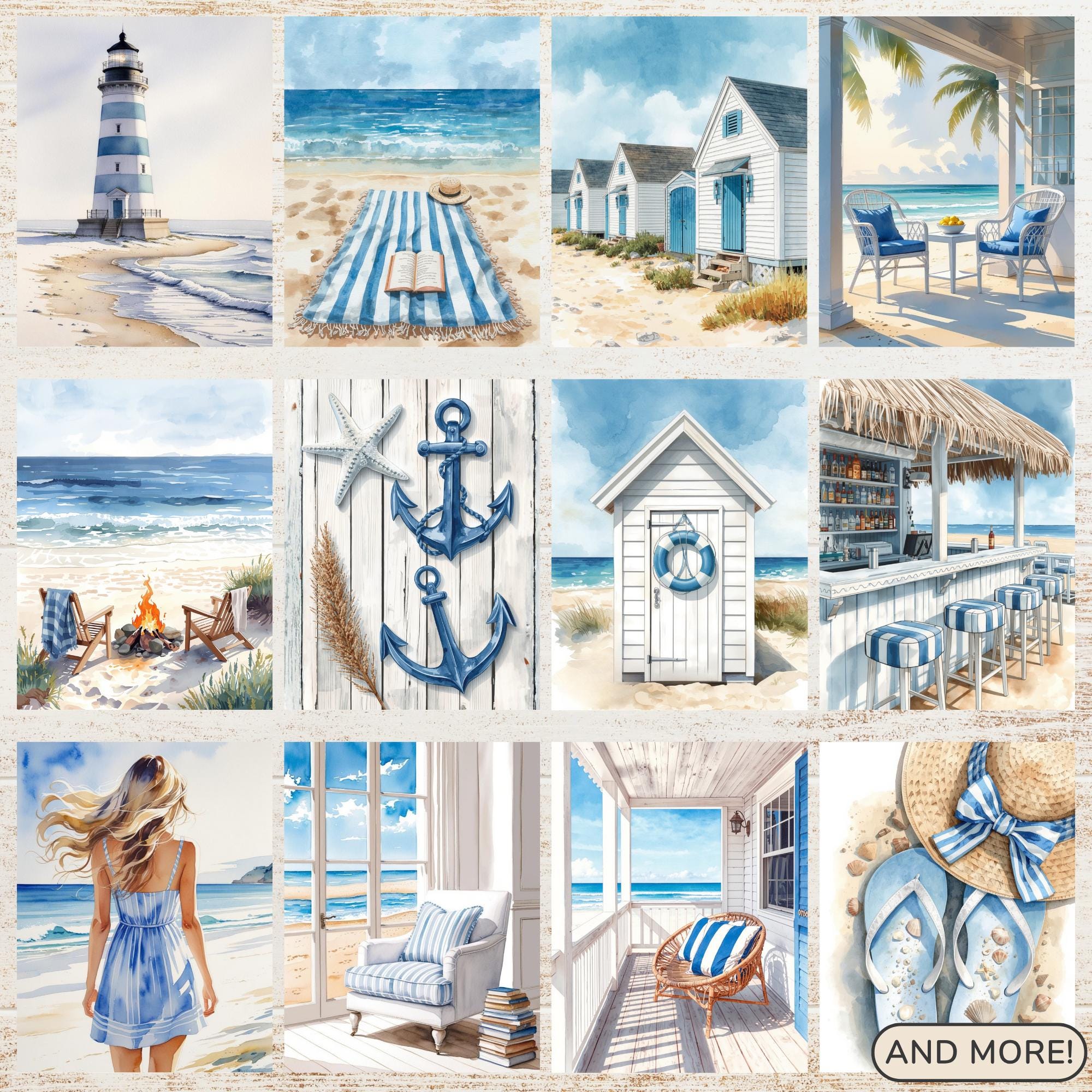 Coastal Summer Junk Journal Pages | Seaside Digital Paper | Ocean ...