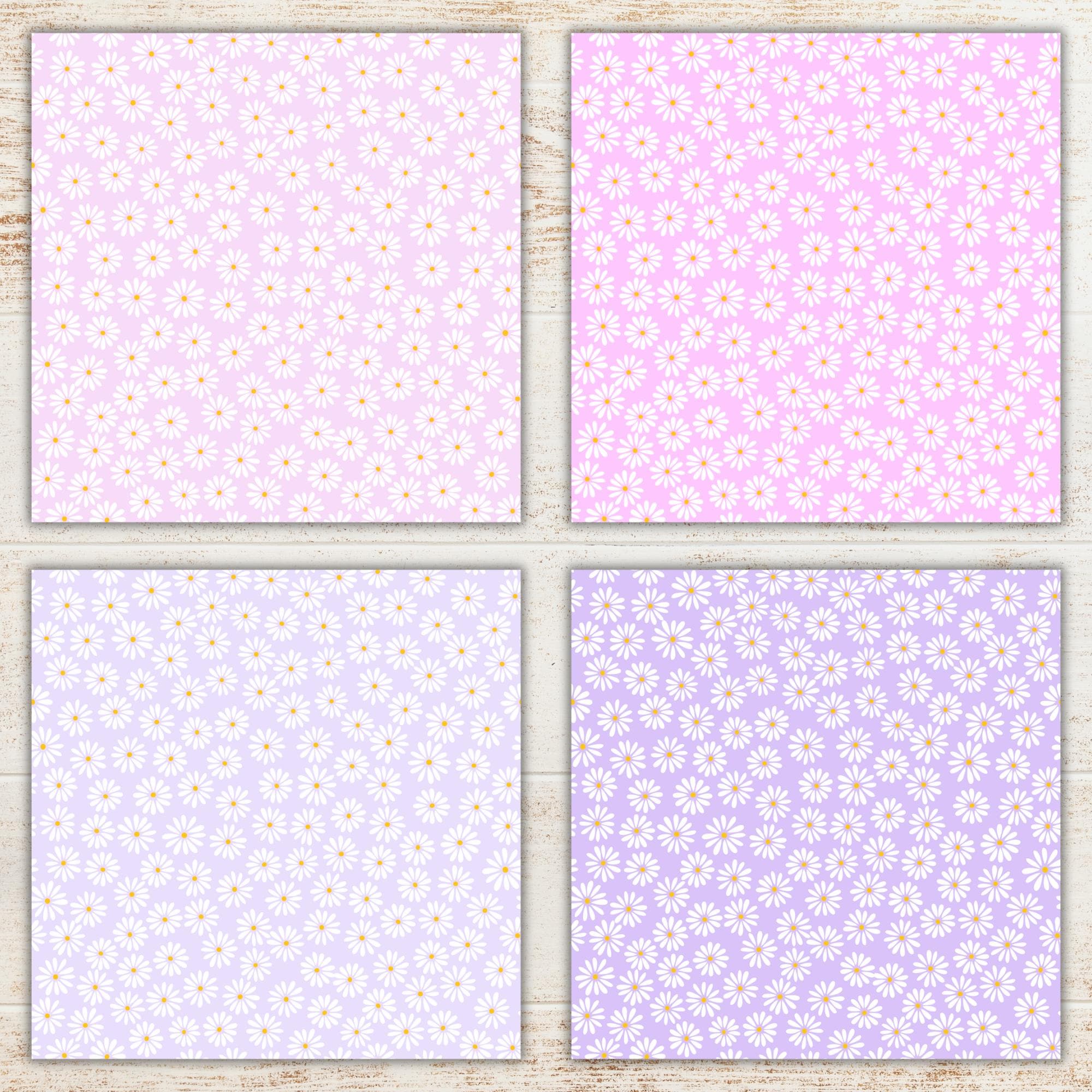 Pastel Daisy Digital Paper Pack | Flowers Seamless Patterns | Floral ...