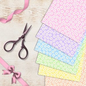 Pastel Daisy Digital Paper Pack | Flowers Seamless Patterns | Floral Printable Scrapbook Paper | Daisies Backgrounds image 10