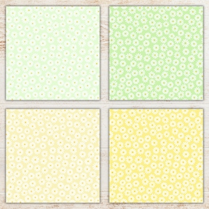 Pastel Daisy Digital Paper Pack | Flowers Seamless Patterns | Floral Printable Scrapbook Paper | Daisies Backgrounds image 7
