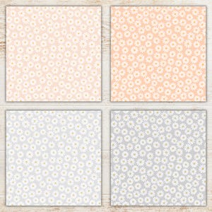 Pastel Daisy Digital Paper Pack | Flowers Seamless Patterns | Floral Printable Scrapbook Paper | Daisies Backgrounds image 8