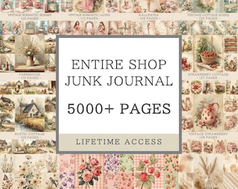 Entire Shop Junk Journal | 5000+ Pages Mega Bundle | Printable Scrapbook Kit | Lifetime Access