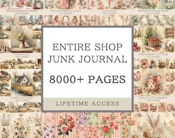 Entire Shop Junk Journal | 8000+ Pages Mega Bundle | Printable Scrapbook Kit | Lifetime Access