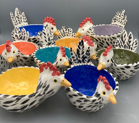 CHICKEN BOWLS, or Hens of Happiness. Hand built to make you smile.