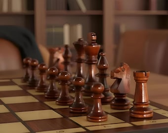 Magnetisches Schachset aus Holz – Klassisches, tragbares Schachbrett in verschiedenen Größen mit zusätzlichen Damen