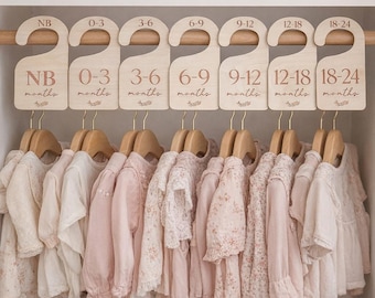 Wooden Baby Nursery Wardrobe Dividers: Newborn to 24 Months Organisation