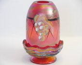 Fenton Red Handpainted Fairy Lamp