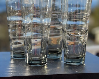 Libbey Glass Ripple Smoke, Saturn Optic, Coolers, Retro Barware