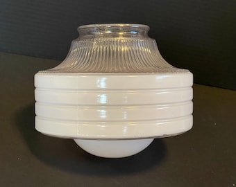 Vintage Ceiling Light Cover, Mid Century Frosted Glass, 4" Fitter