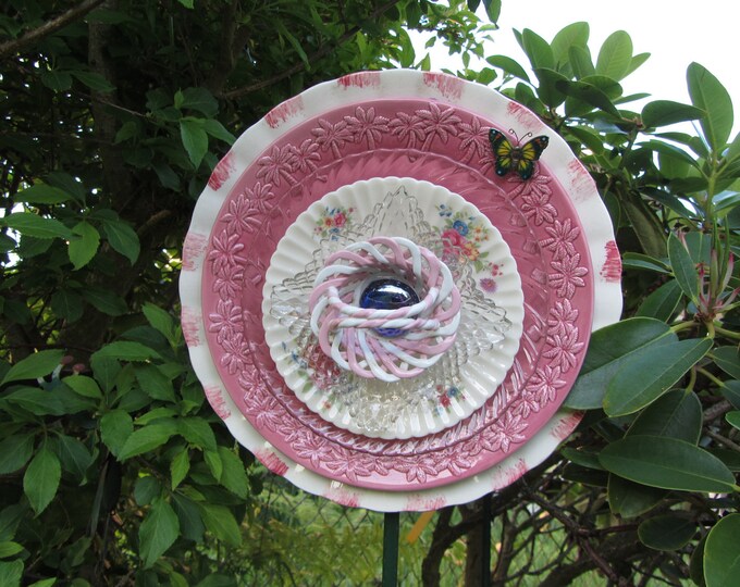 Garden Art Plate Flowers Etsy