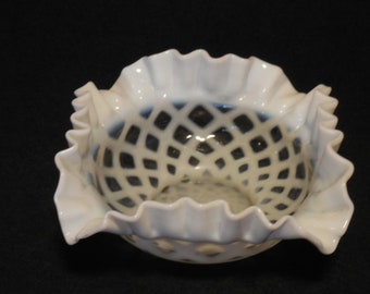 Fenton  French Opalescent Diamond Optic Bowl