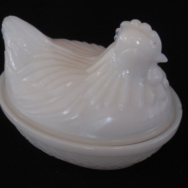 Hazel Atlas Milk Glass Hen on Nest