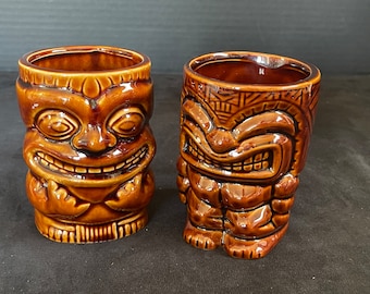 Pair of Tiki Mugs with Handles