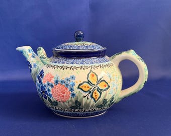 Takahashi San Francisco-made in Japan Bluebird and Floral Teapot