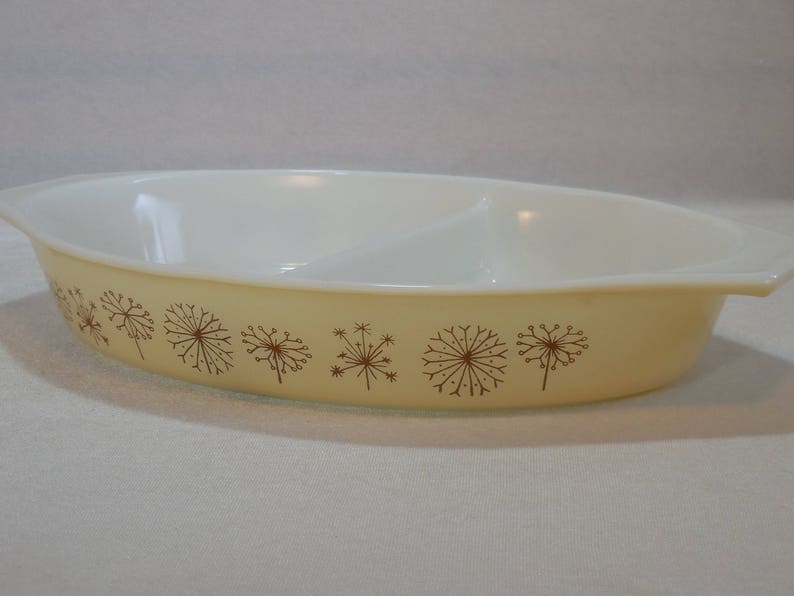 Dandelion Pattern with Lid Pyrex Dandelion Duet Promotional 1 12 Qt Divided Dish