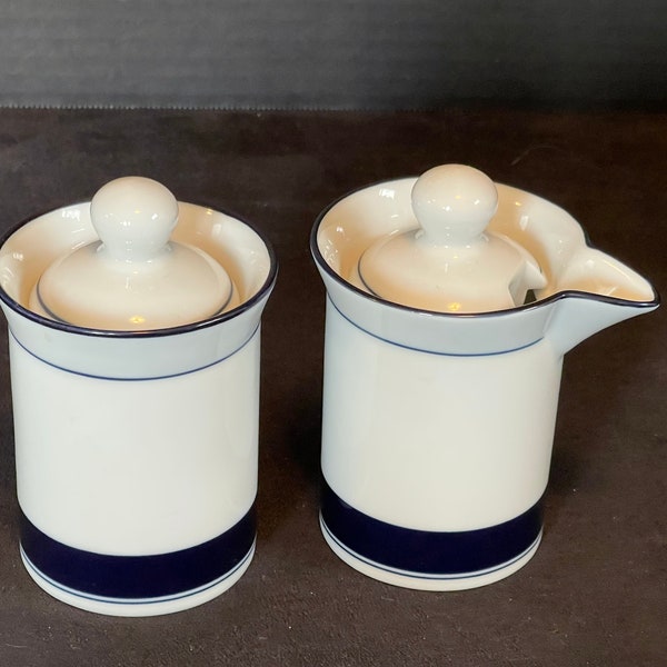 Dansk Concerto Allegro Blue Cream & Sugar Set