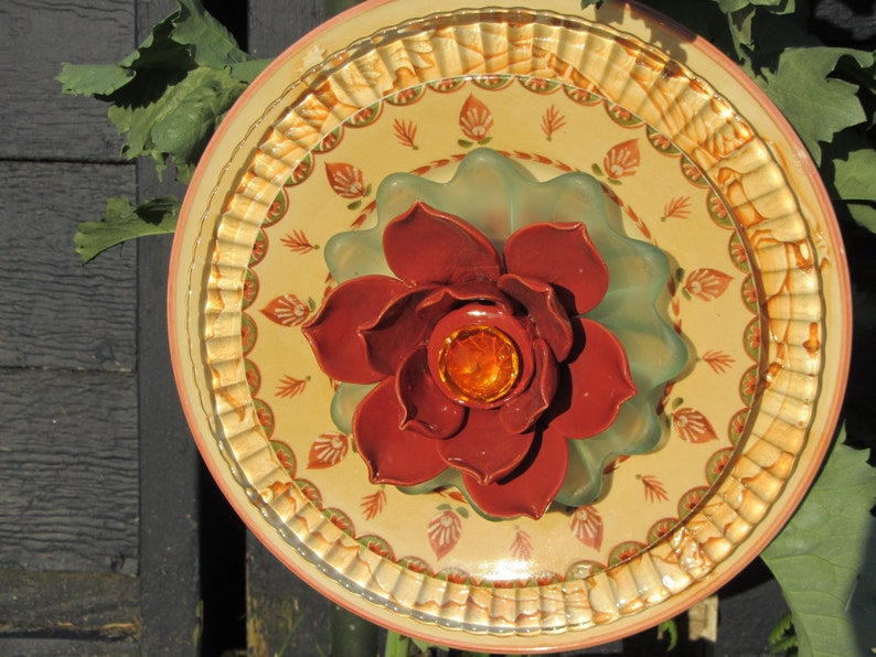 Glass Plate Art Decor for the Garden Etsy