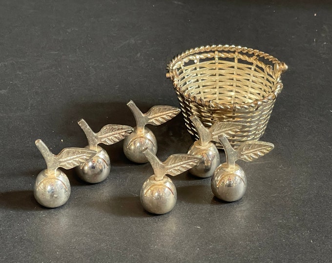 Silver Basket of Apple Place Card Holders Etsy