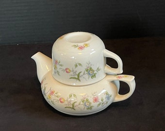 Andrea by Sadek Teapot with Cup Set, Floral Design Crafted in Japan