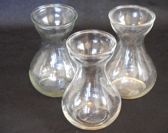 Three Clear, Basic Hyacinth Bulb Forcing Vases