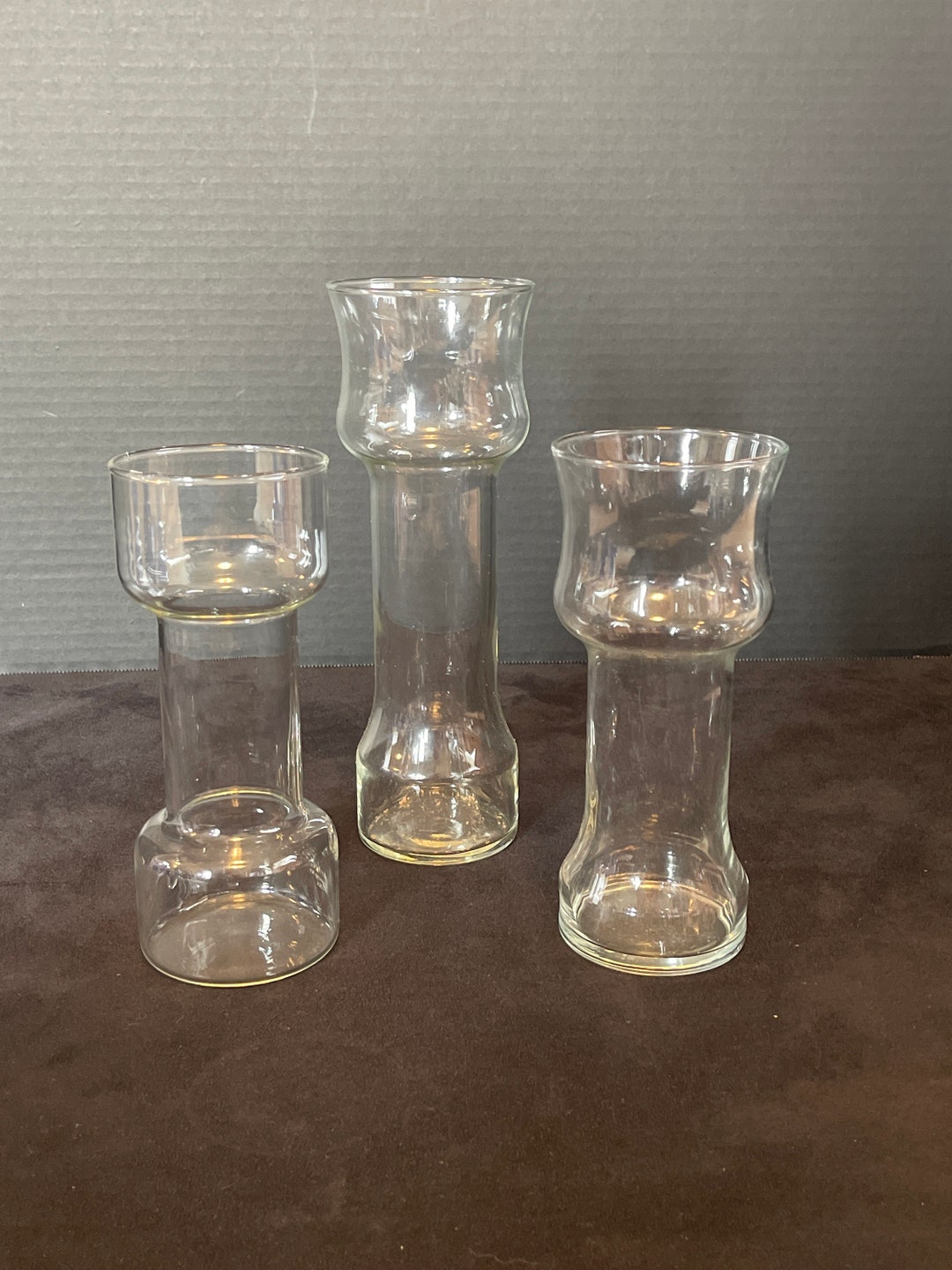 Trio of Tall Bulb Forcing Vases for Hyacinths Paperwhites... Etsy