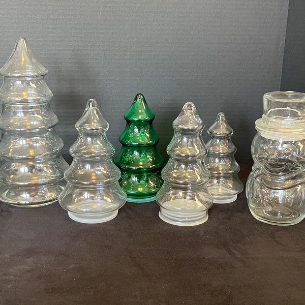 Glass Christmas Tree Jar Etsy