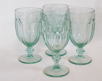 Libbey Duratuff Spanish Green Gibraltar Water / Iced Tea Goblets