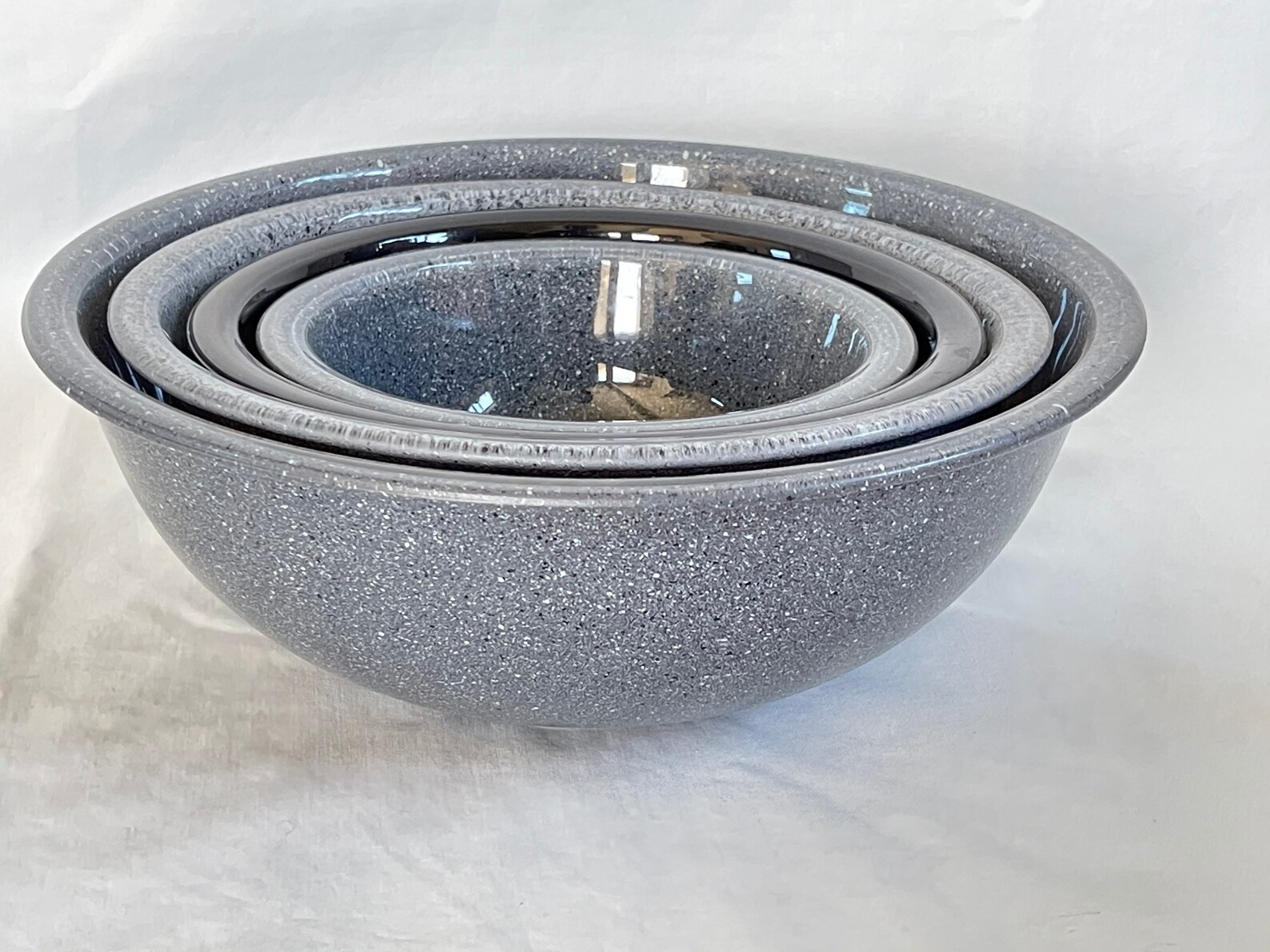Pyrex Granite Finish Speckled Nested Bowls Etsy