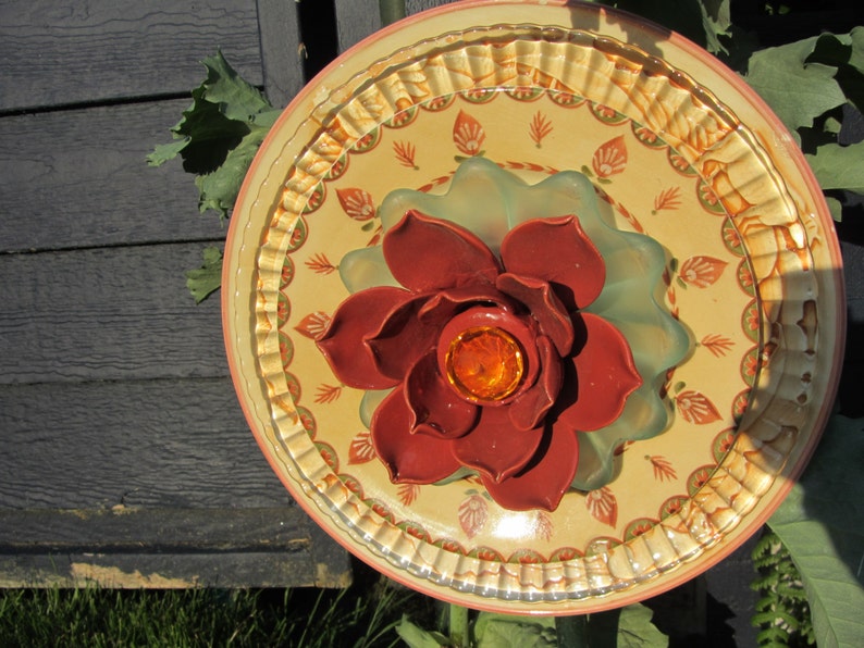 Glass Plate Art Decor for the Garden Etsy