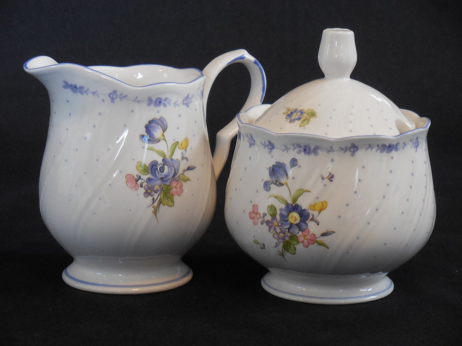 Nikko Tableware Japan Blue Peony Cream and Sugar Set With Cup Etsy