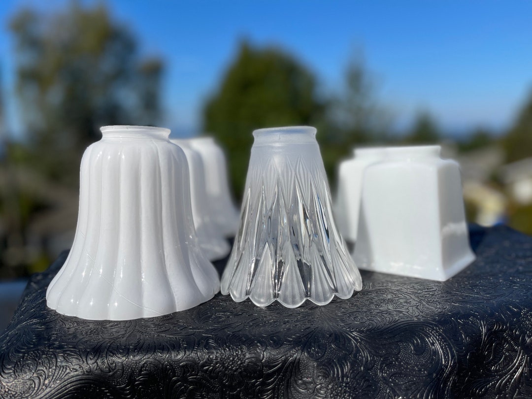 Vintage Pendant Light Covers, Clear or White Etsy