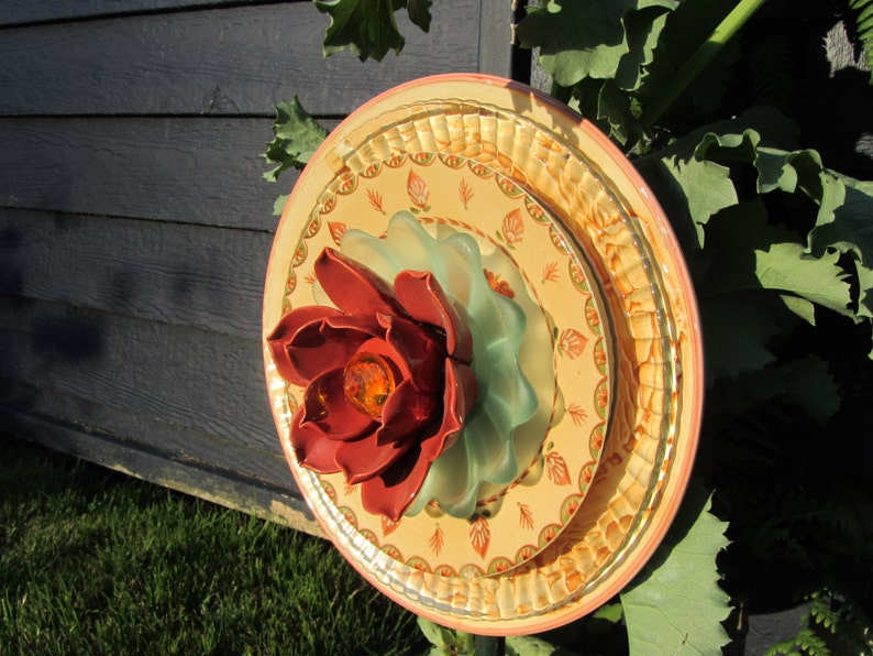 Glass Plate Art Decor for the Garden Etsy