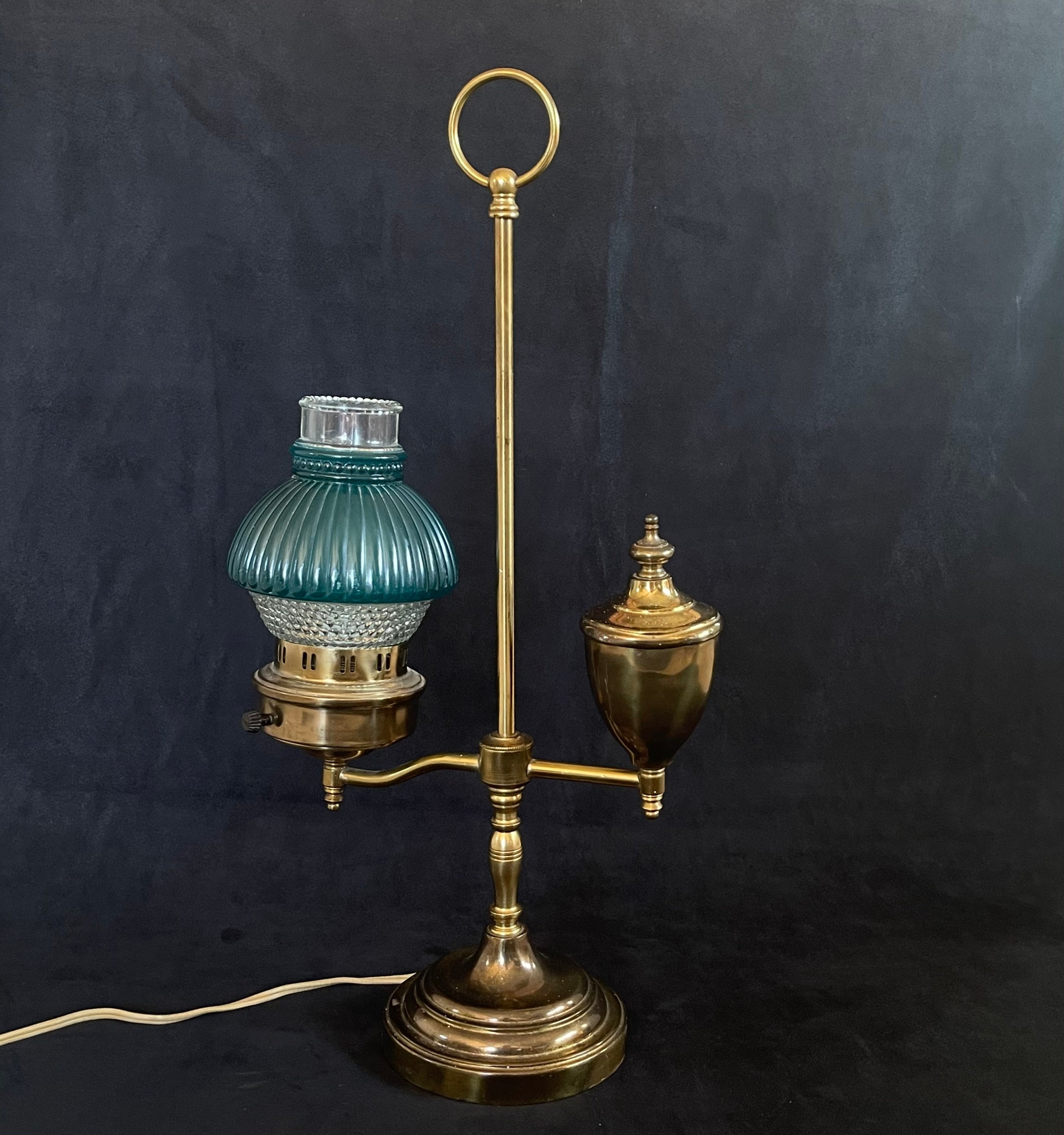 Vintage Brass Single Arm Student Lamp Acorn Form Etsy Australia