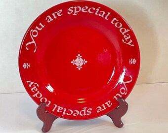 Red You Are Special Today Plate, Made in Germany, 1979