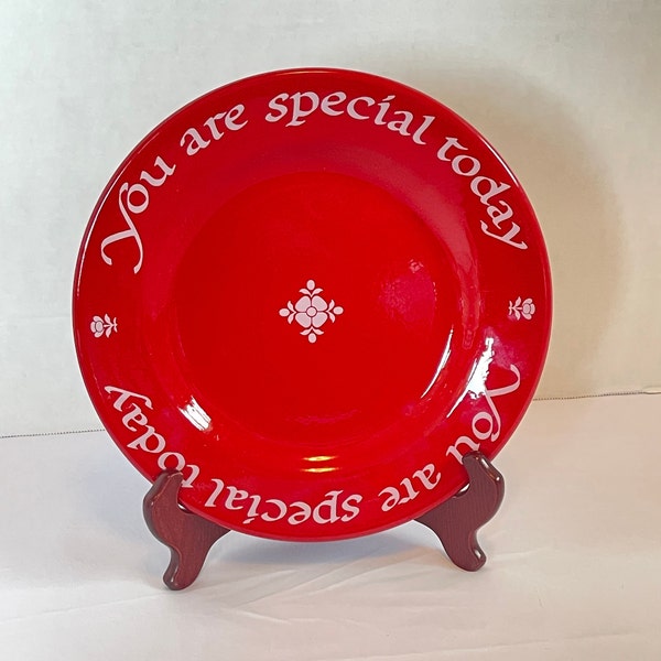 Red You Are Special Today Plate, Made in Germany, 1979