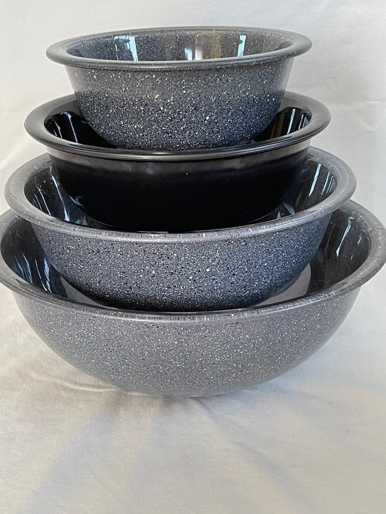 Pyrex Granite Finish Speckled Nested Bowls Etsy