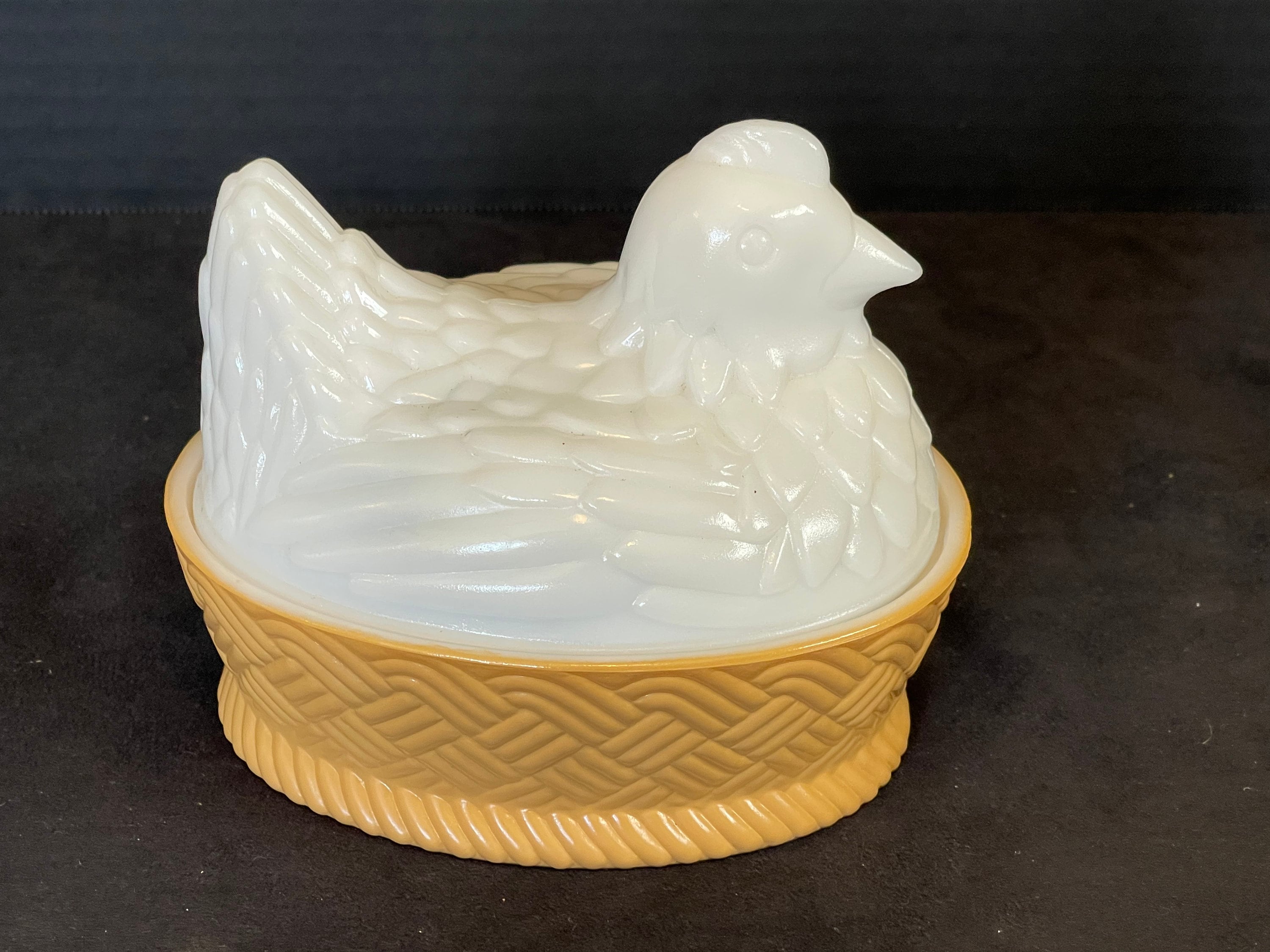 Avon Milk Glass Hen on Nest - Etsy