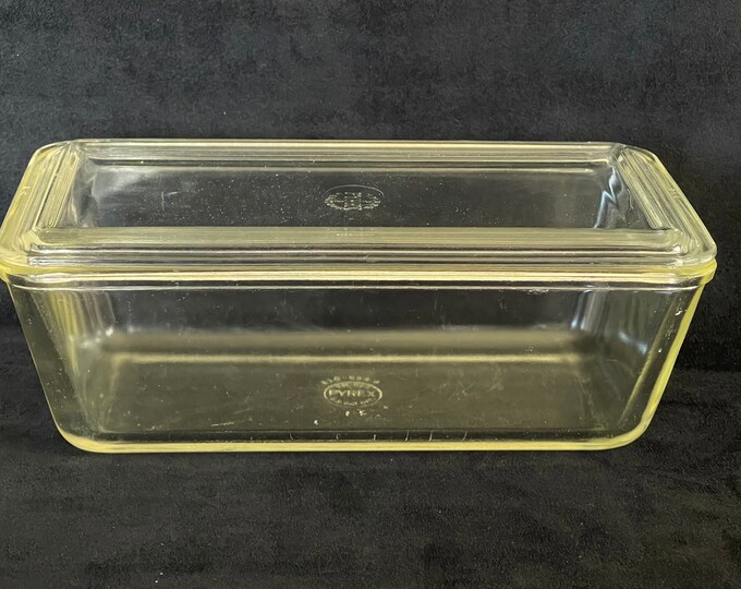 Antique Pyrex Large Clear Loaf Pan, Meatloaf Baking Dish 214594 B With