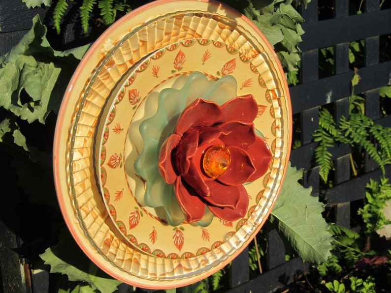 Glass Plate Art Decor for the Garden Etsy
