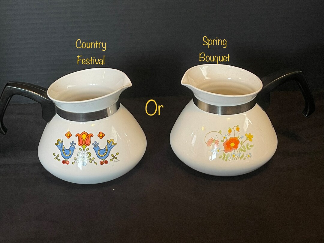 Corningware Coffee / Tea Pots Country Festival OR Spring Etsy