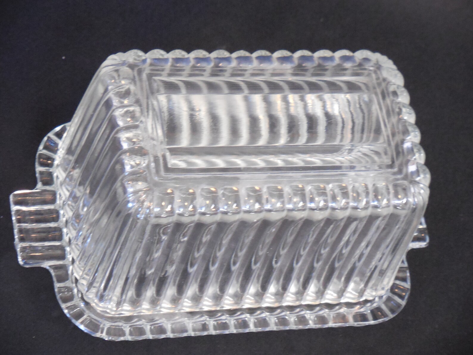 Federal Glass Vintage Ribbed Glass Butter Dish Circa 1940s Etsy